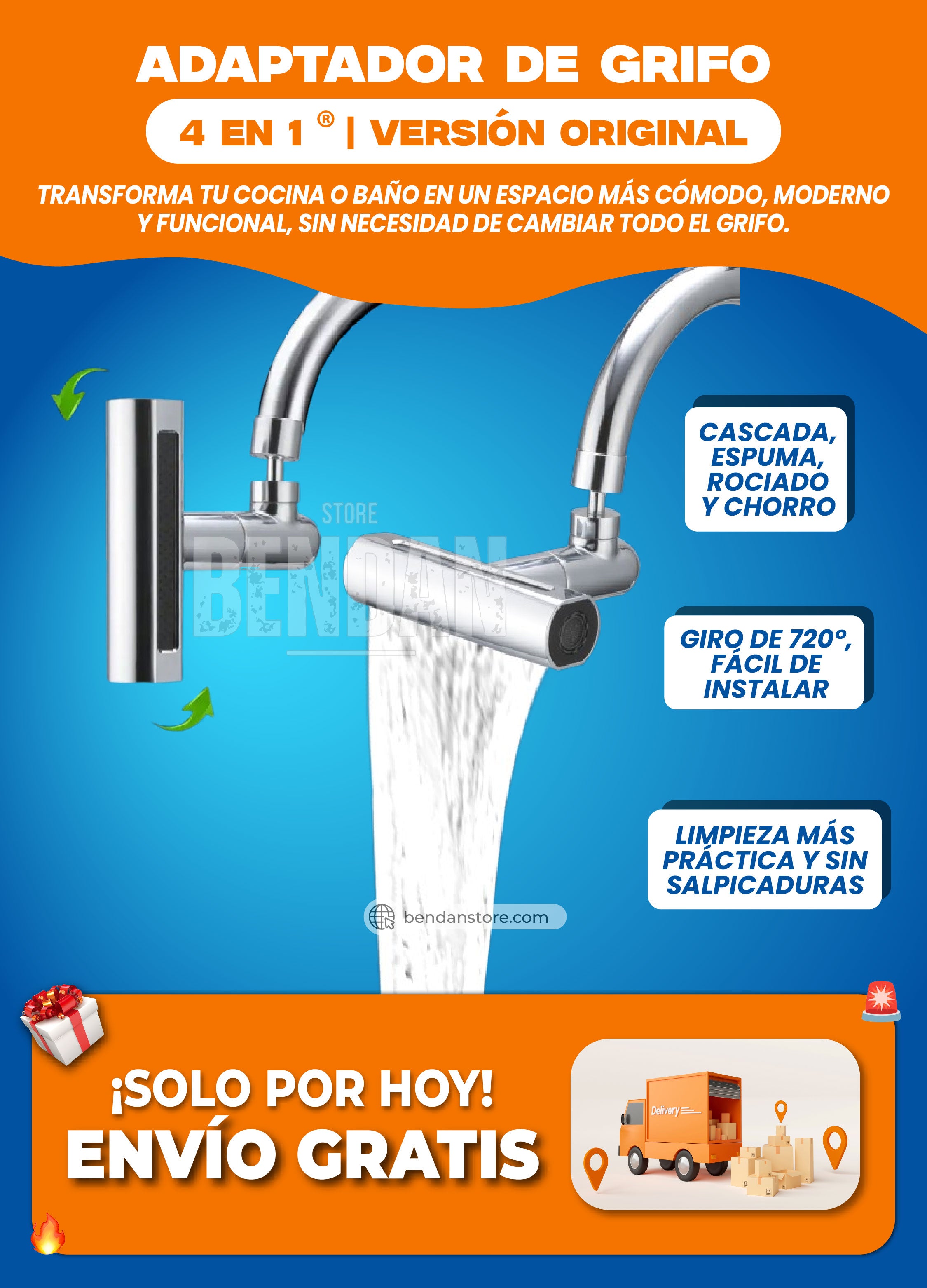 Adaptador de Grifo Multifuncional 4 en 1 ® | Versión Original