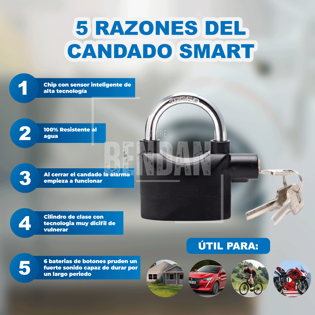 CANDADO SMART CON ALARMA PROFESIONAL