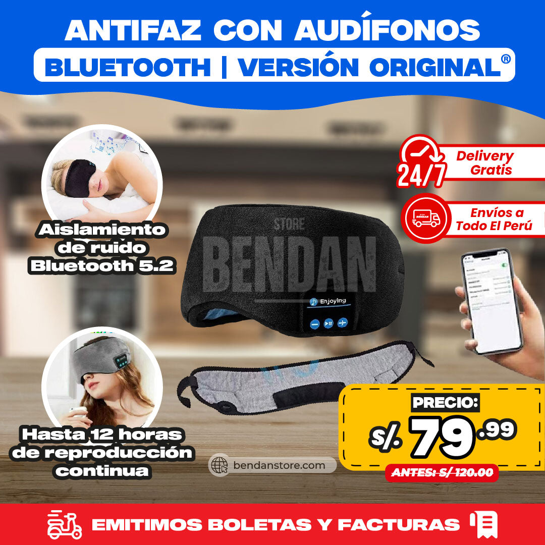 Antifaz con Audífonos Bluetooth | Versión Original ®