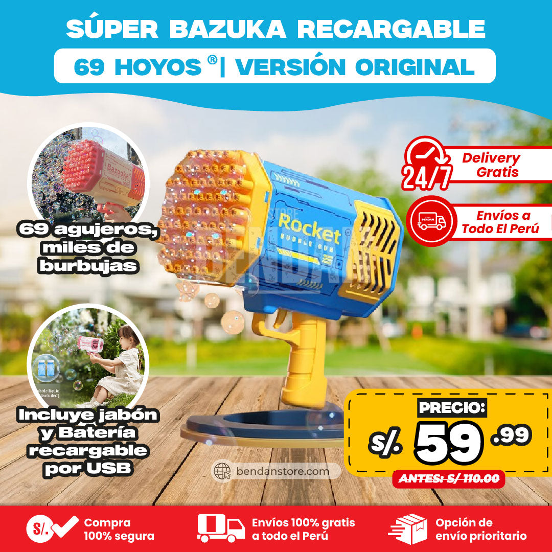 Bazuka Recargable 69 Hoyos ® | Versión Original