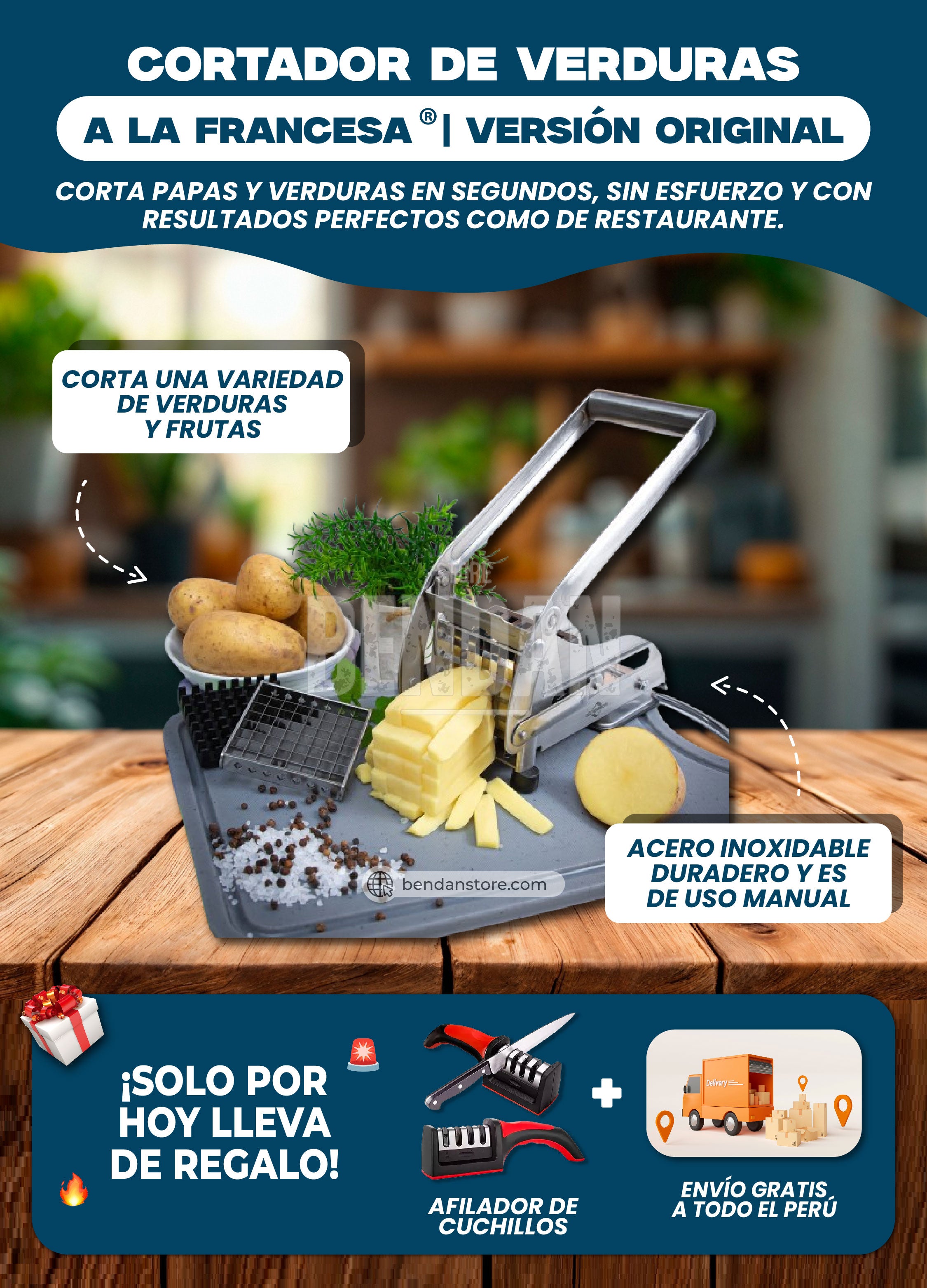 Cortador de Verduras y Frutas a la Francesa ® | Versión Original