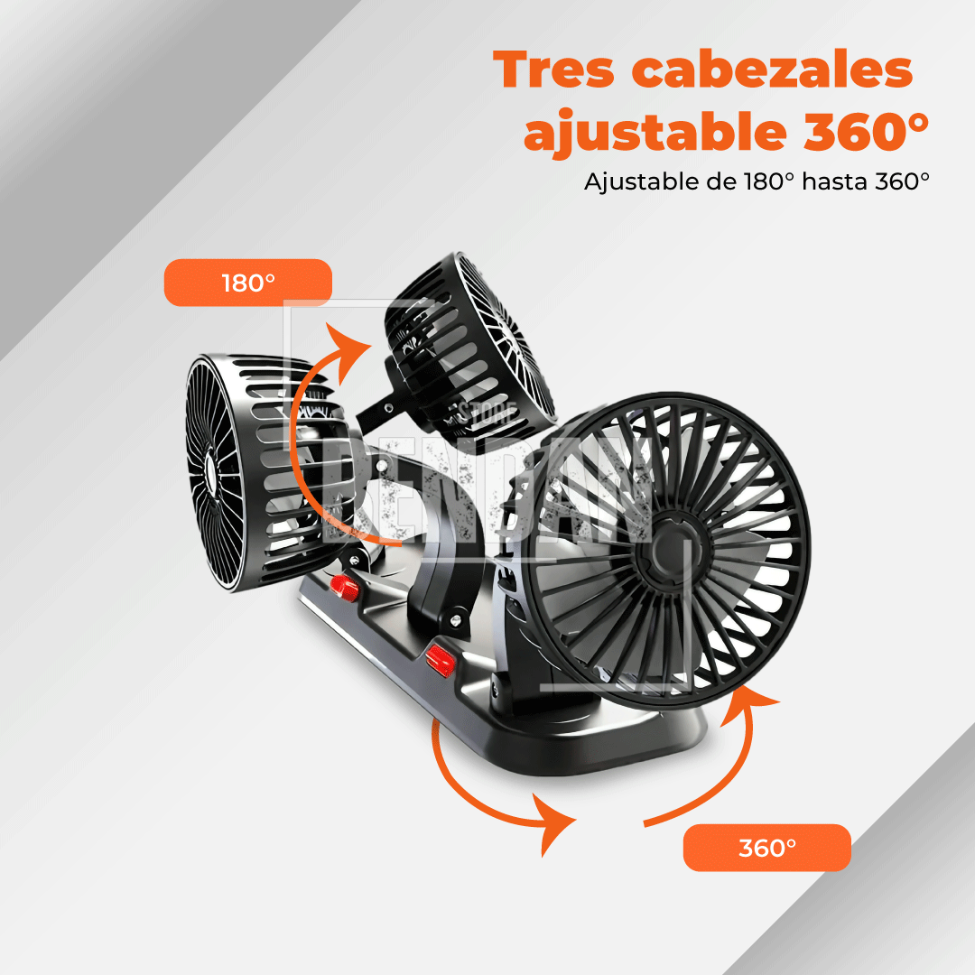 Ventilador Triple 360° Para Vehículo | Versión Original