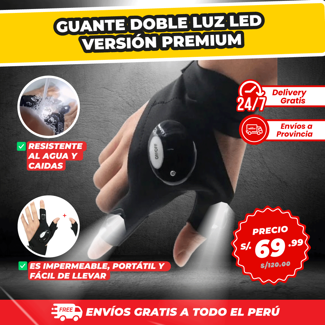 Guante Doble Luz LED - Versión Premium