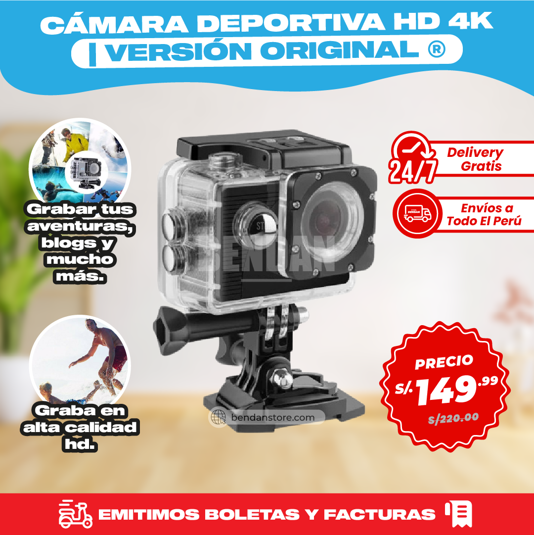 Cámara Deportiva HD 4K | Versión Original ®