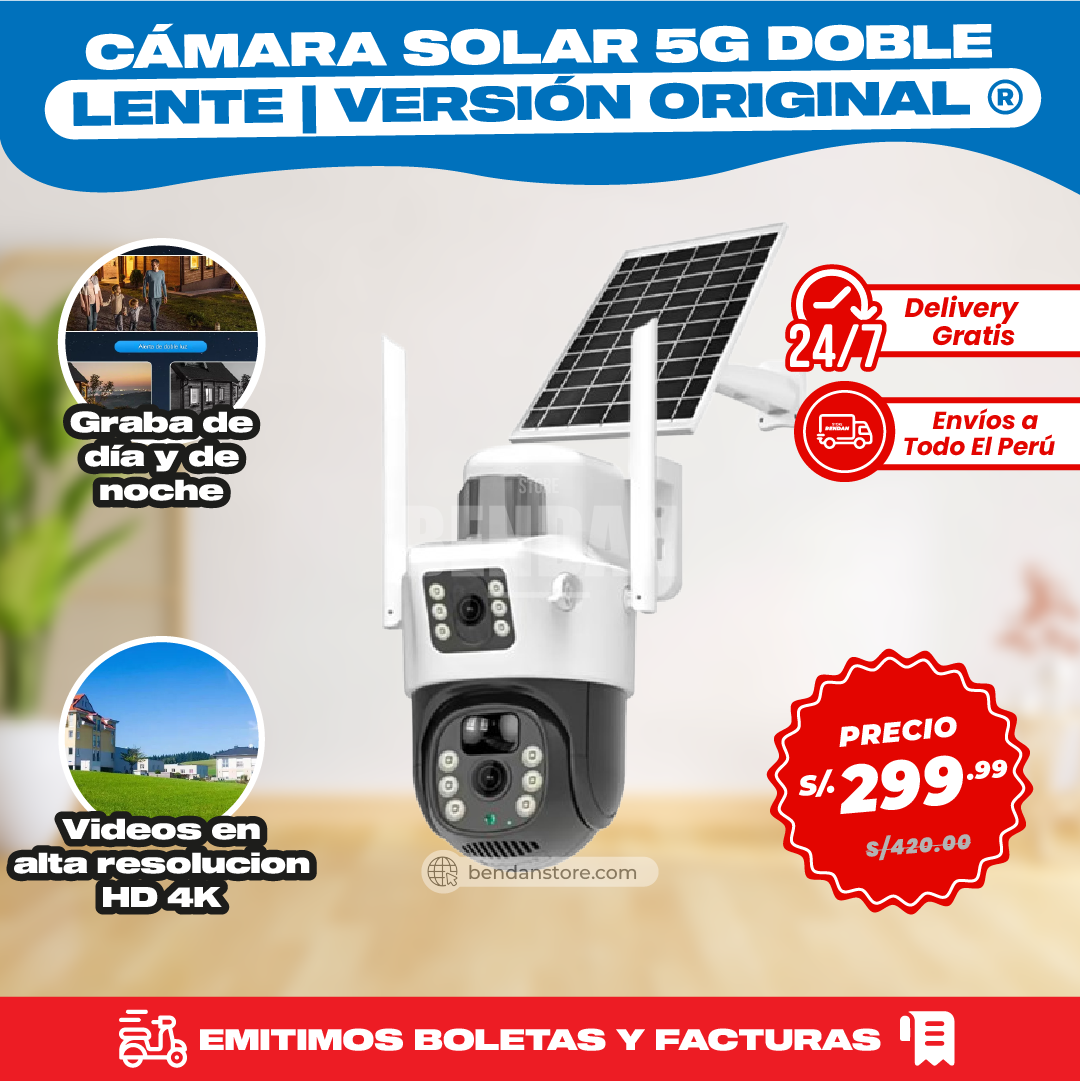 Camara Solar 5G Doble Lente | Versión Original ®