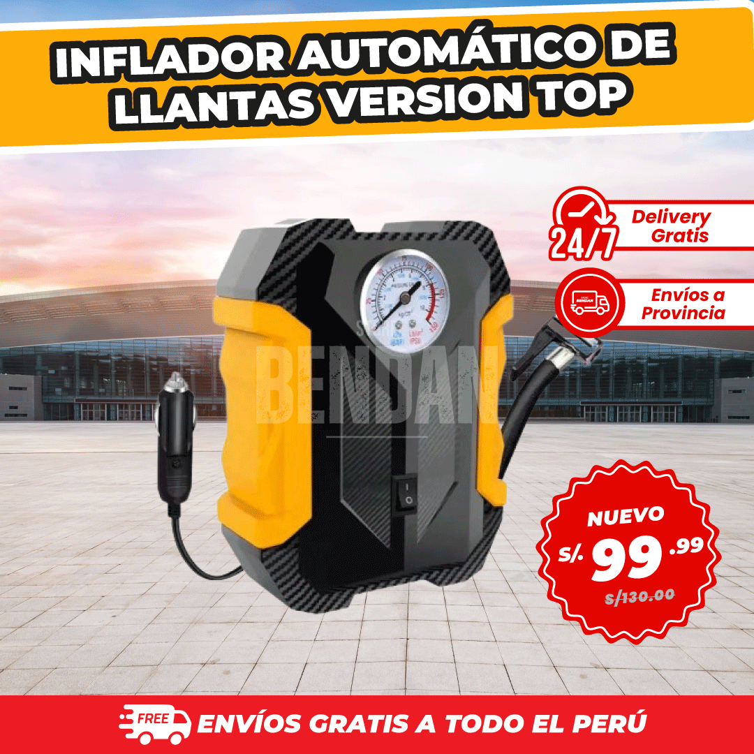 Inflador Automático De Llantas Portátil - Versión Top