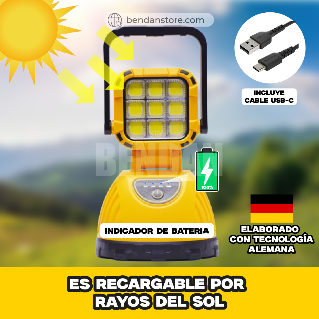 Linterna Reflector Solar 3 en 1