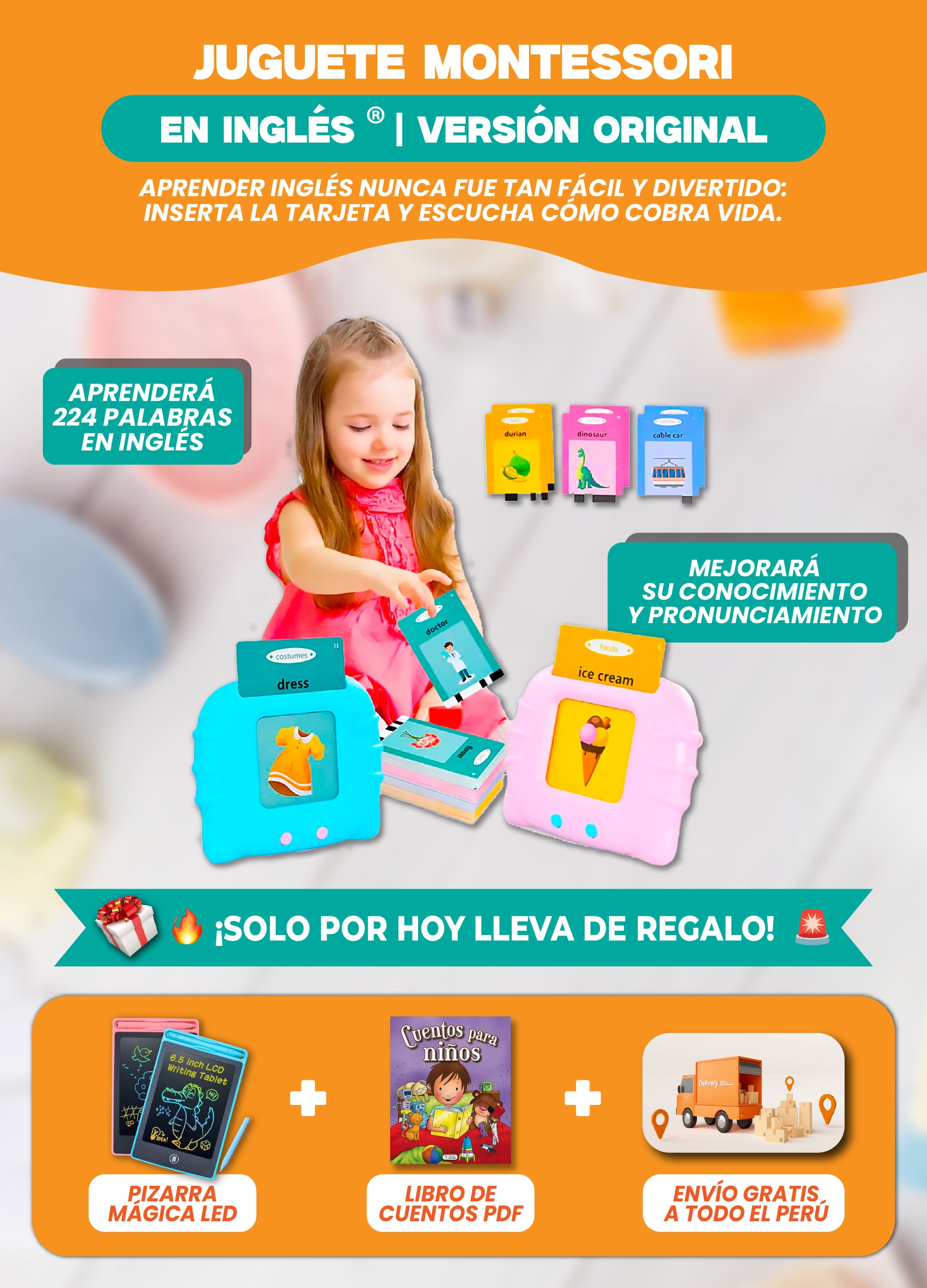 Juguete Montessori en Inglés | Versión Original ®