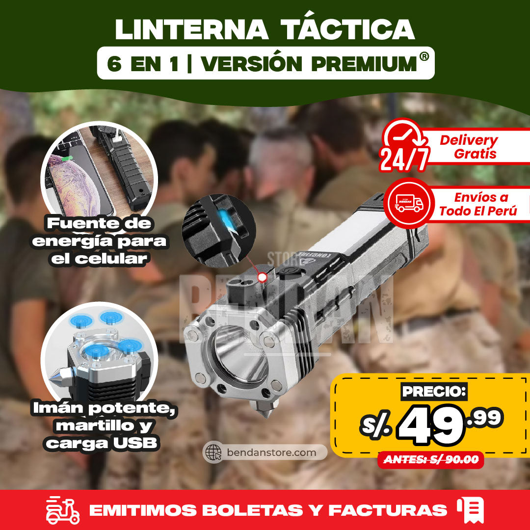 Linterna Táctica 6 en 1 | Versión Premium ®