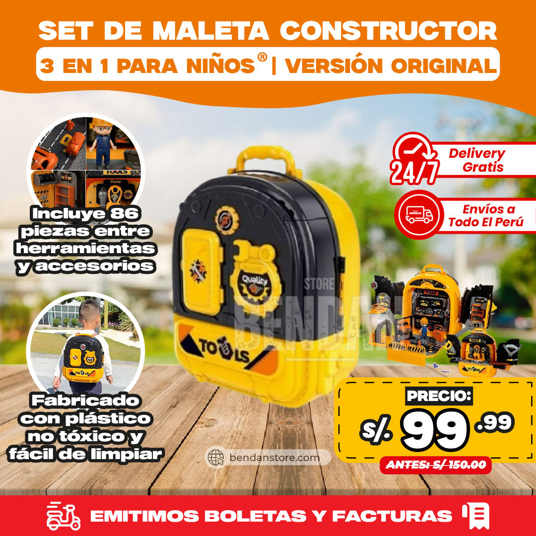 Set de Herramientas Constructor 3 en 1 para Niños ® | Versión Original