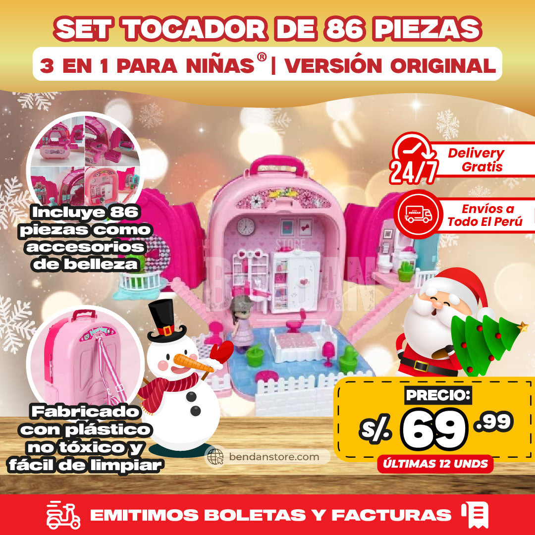 Set Tocador de 86 Piezas 3 en 1 para Niñas ® | Versión Original