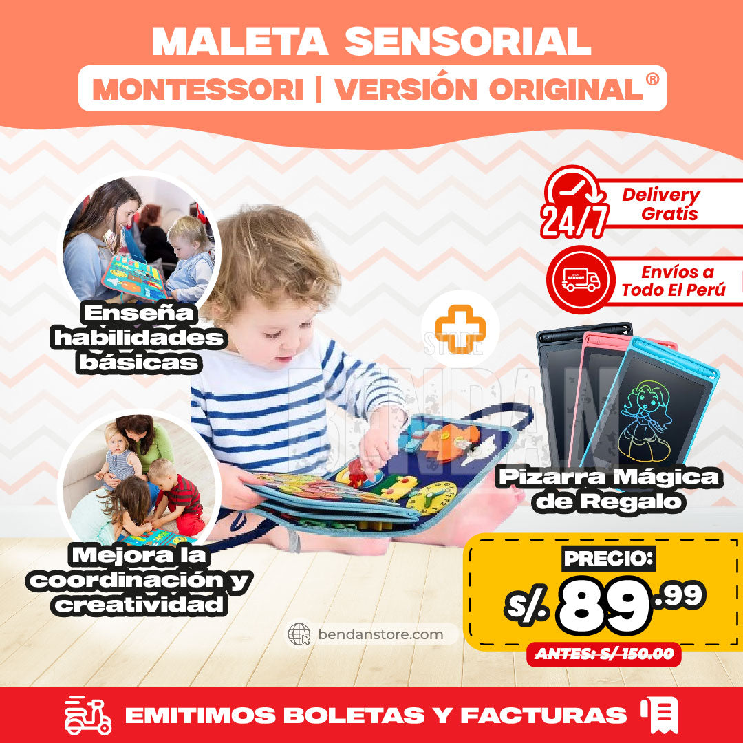 Maleta Sensorial Montessori + Pizarra Mágica de Regalo | Versión Original ®