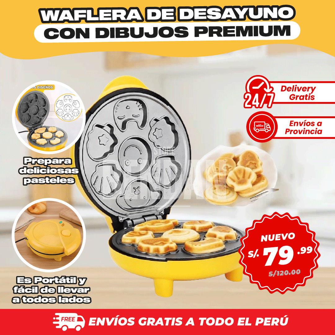 Waflera de Desayuno con Dibujos Premium