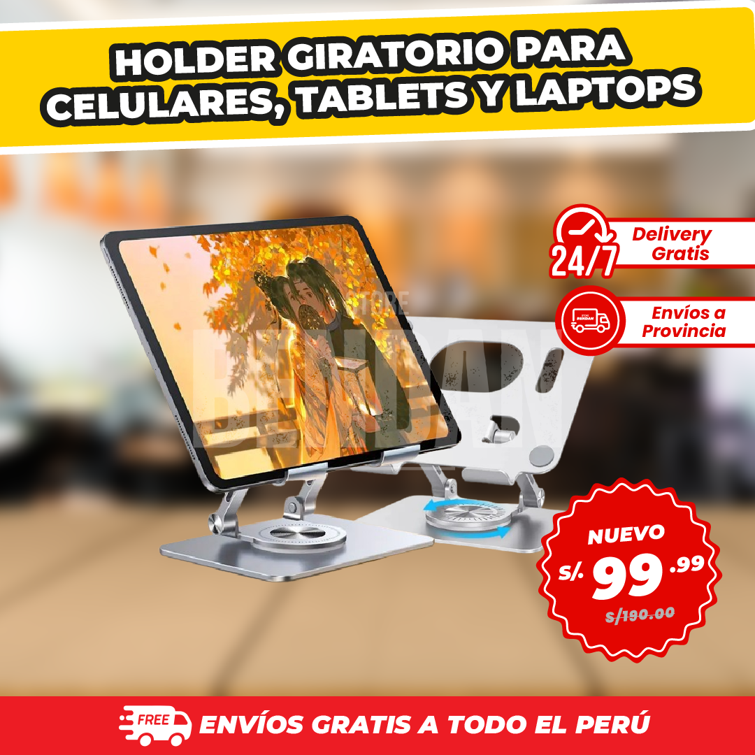 Holder Giratorio Para Celulares, Tablets Y Laptops