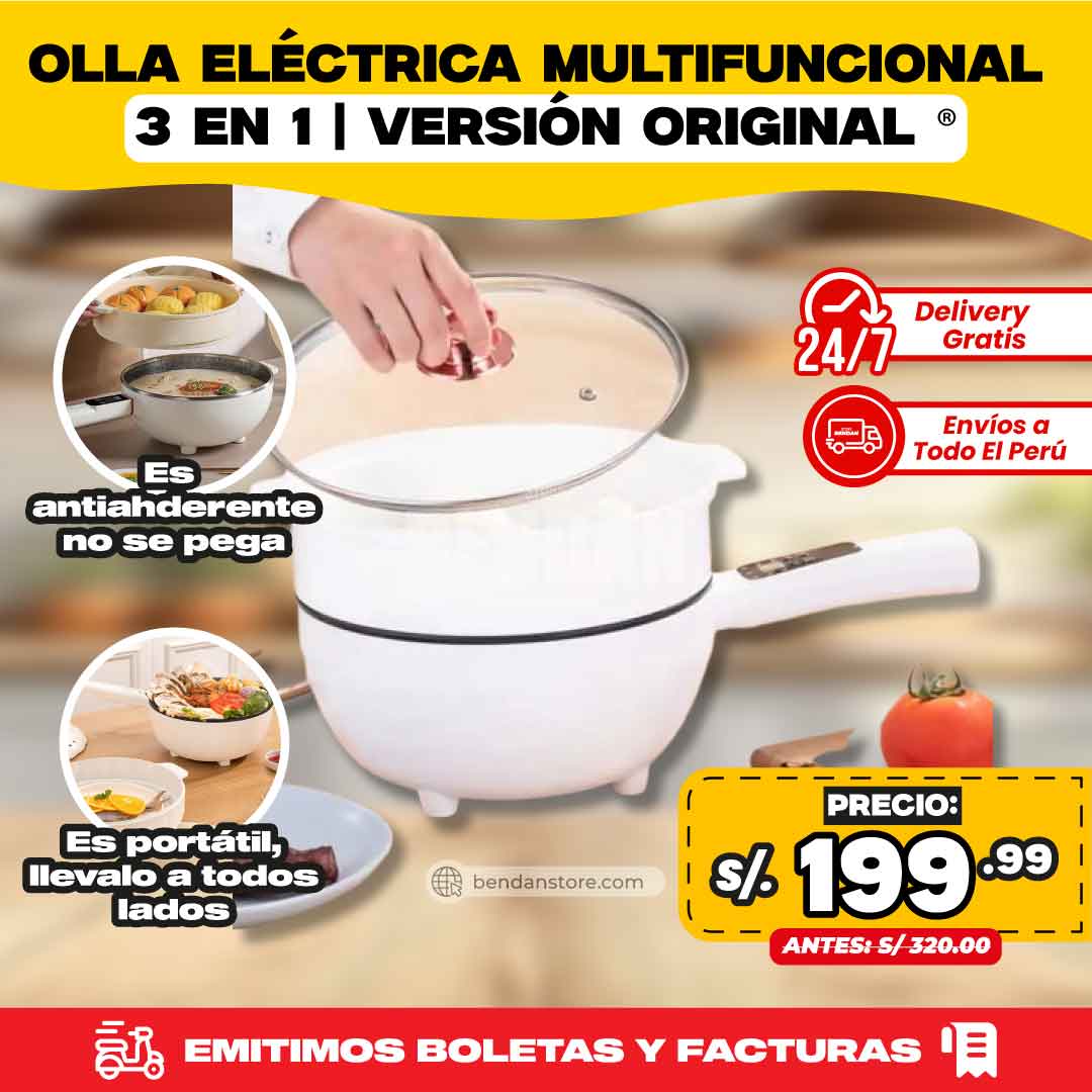 Olla Eléctrica Multifuncional 3 En 1 - Versión Original Ⓡ