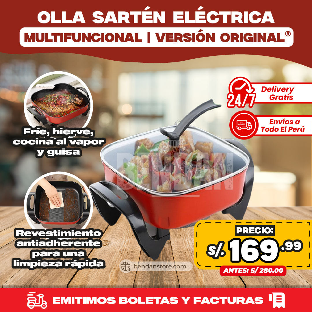 Olla Sartén Eléctrica Multifuncional | Versión Premium ®