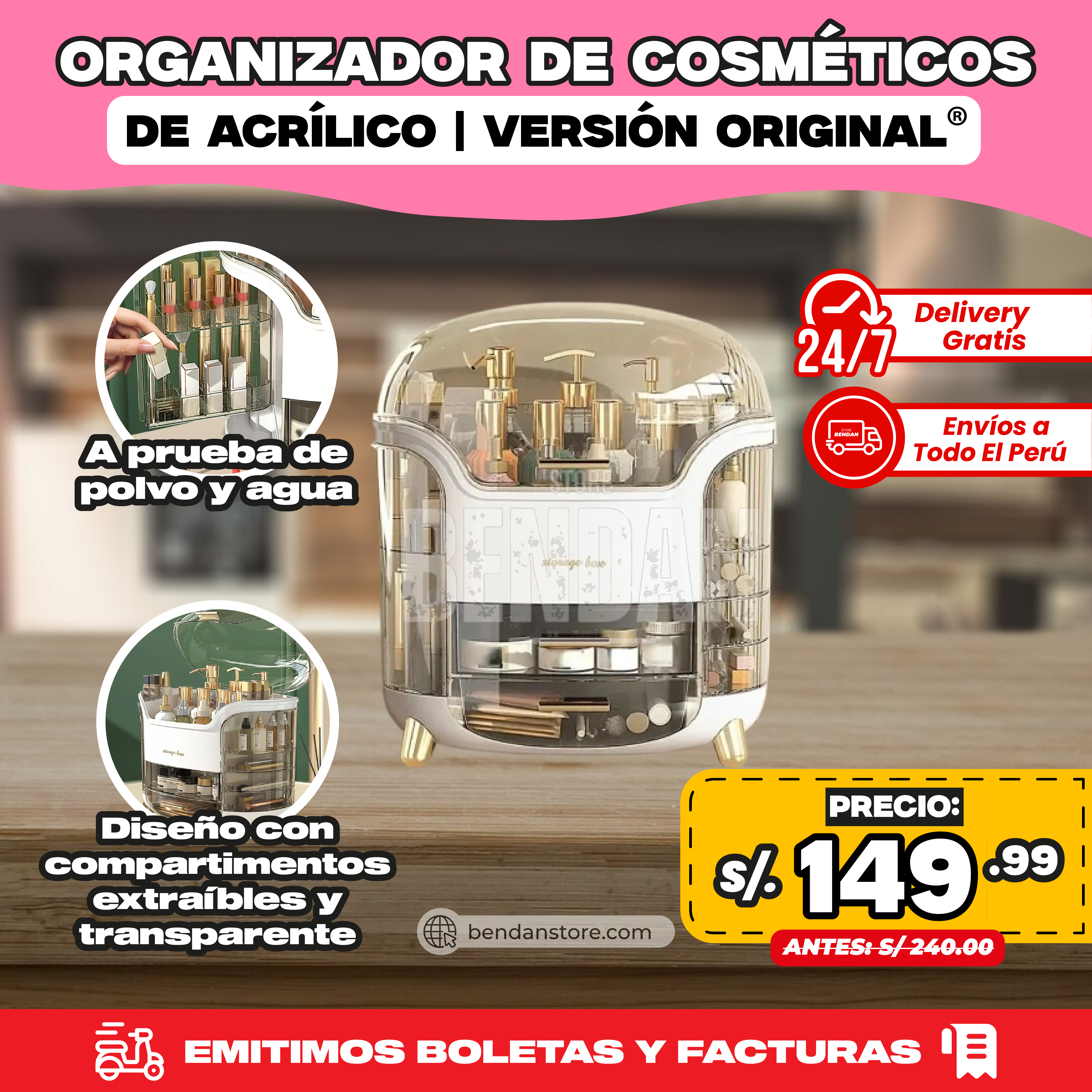 Organizador de Cosméticos de Acrílico | Versión Original ®