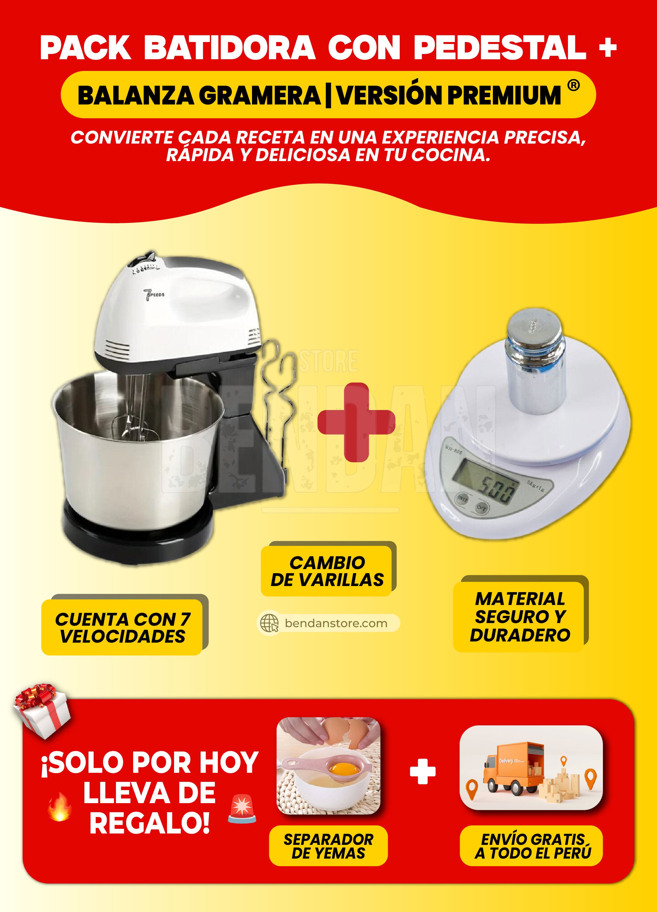 Batidora con Pedestal + Balanza Gramera ® | Versión Premium