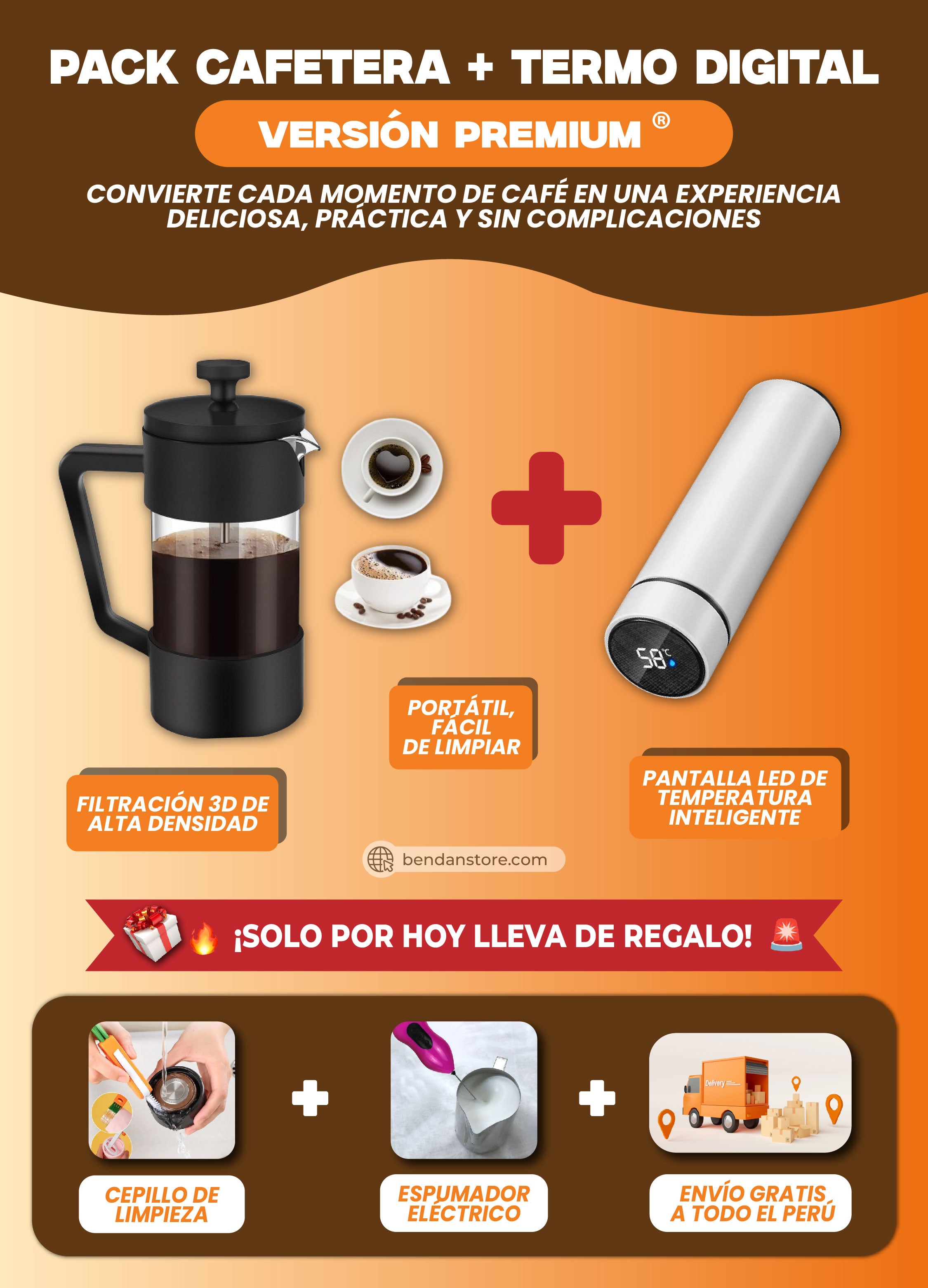 Pack Cafetera + Termo Digital ® | Versión Premium