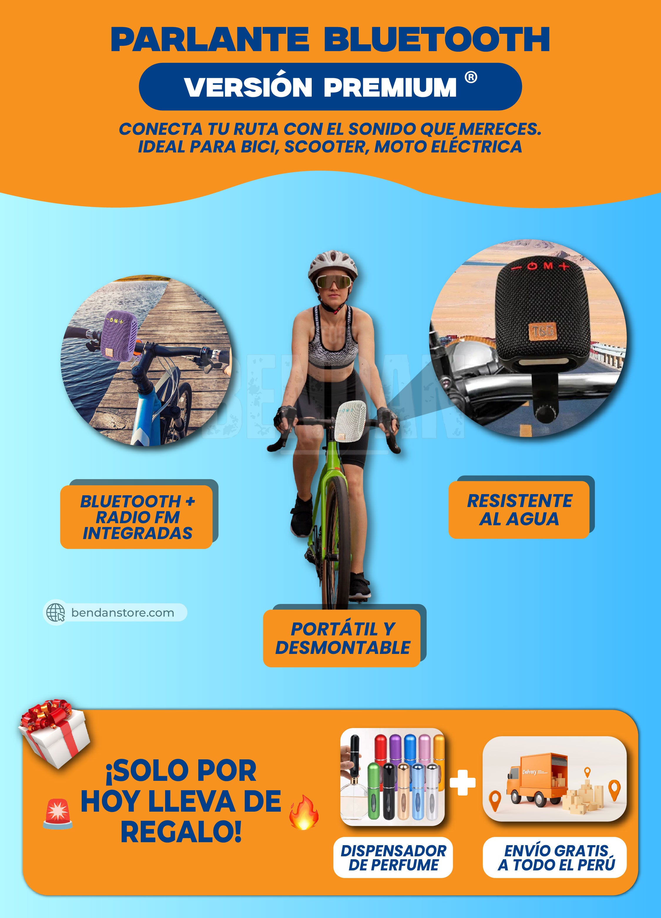 Parlante Recargable para Bicicleta ® | Versión Original
