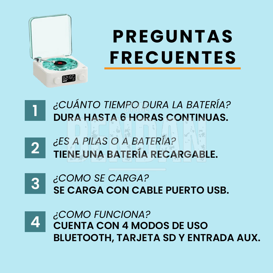Parlante Vinilo Bluetooth ® | Versión Original