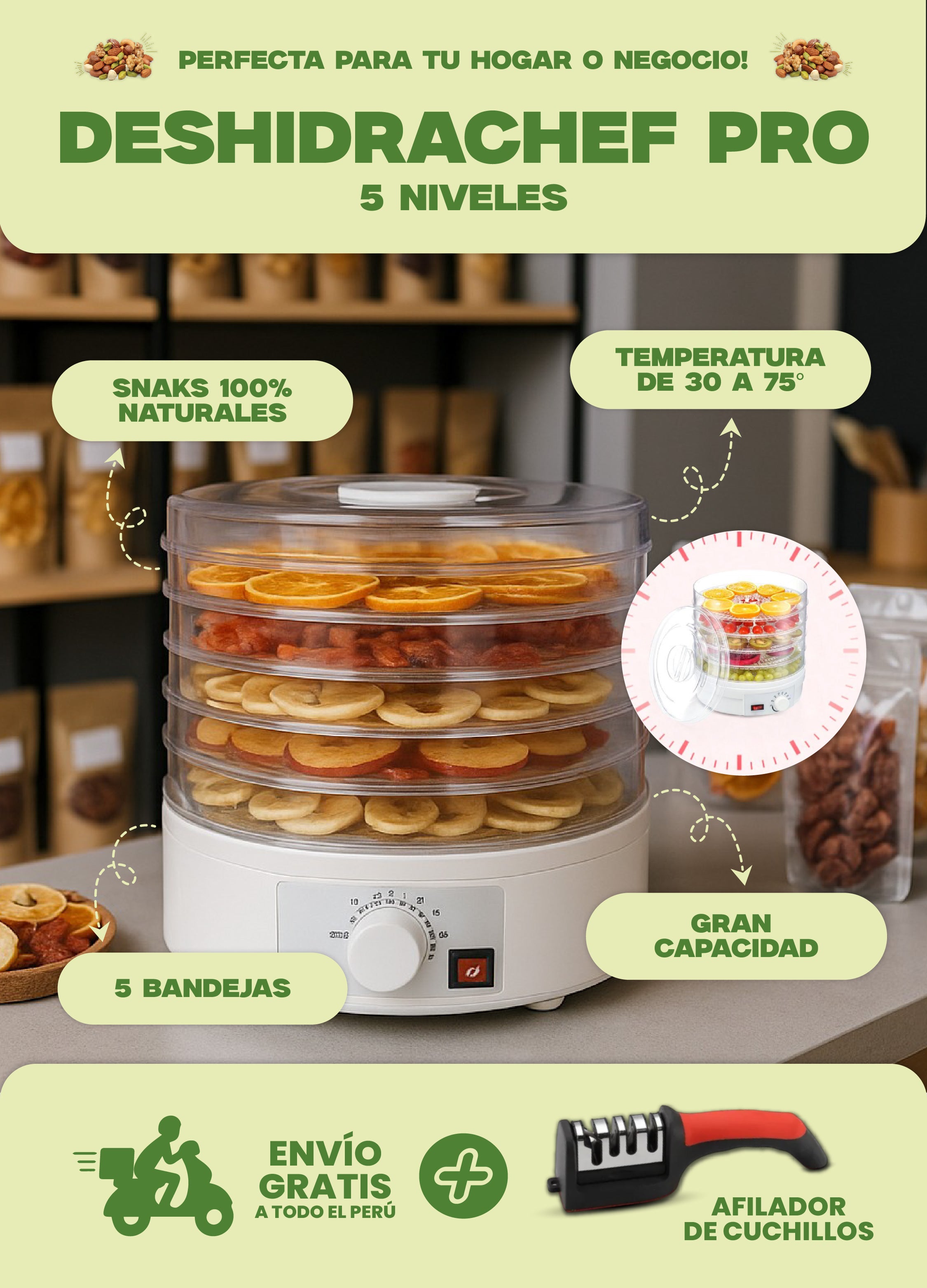 DeshidraChef Pro – Deshidratadora de Alimentos ® | Versión Original