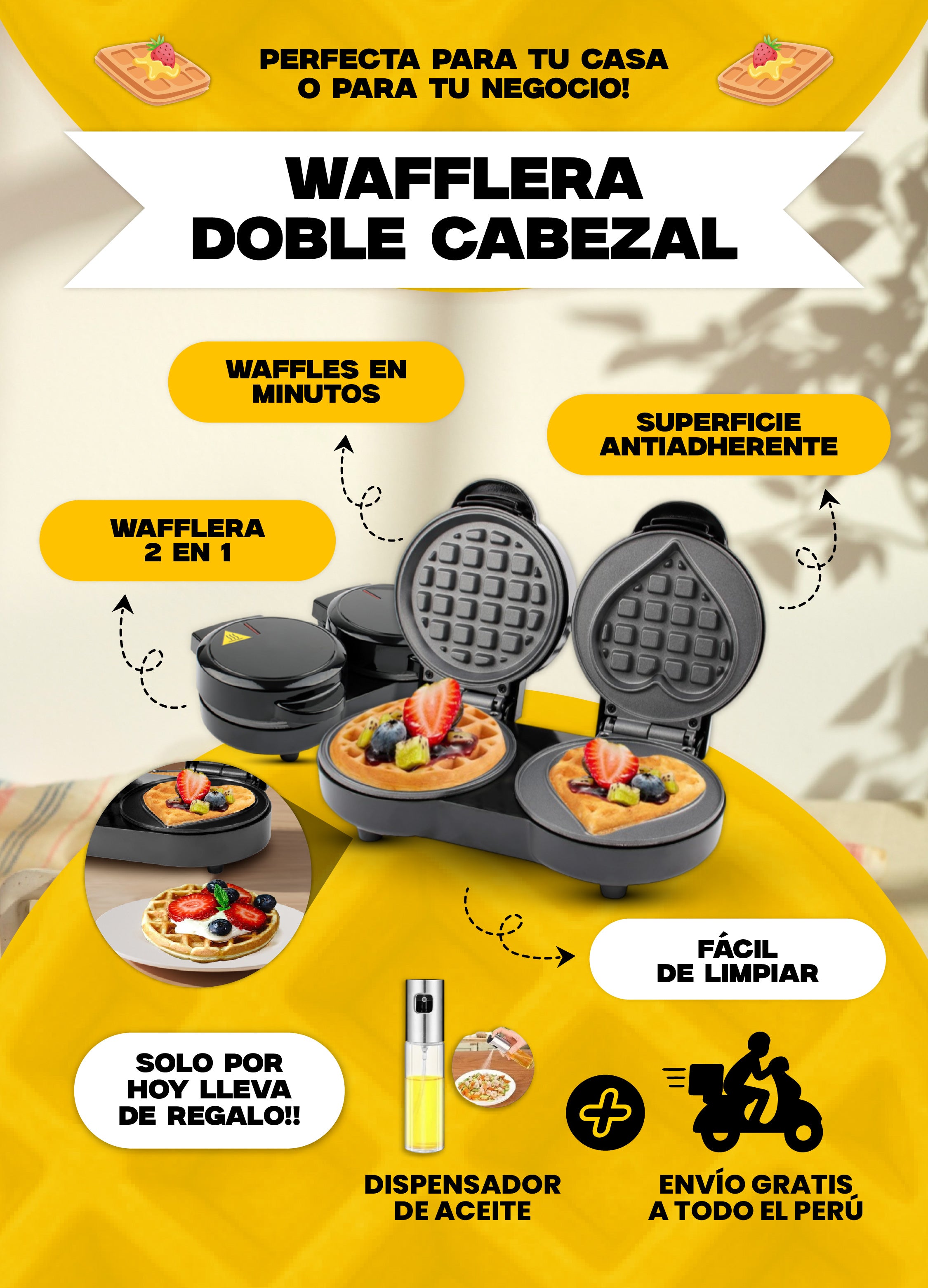 Wafflera de Doble Cabezal ® | Versión Original