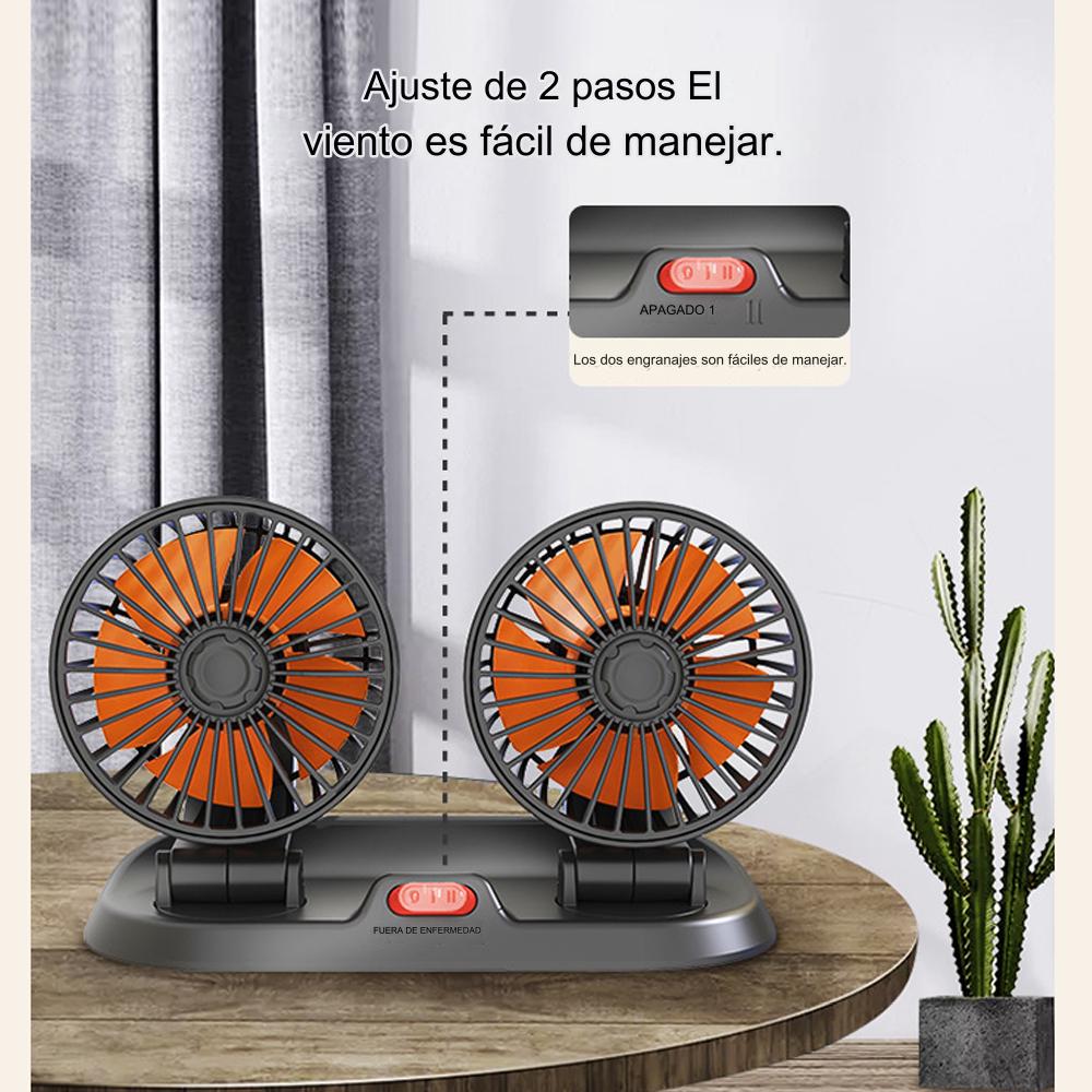 Ventilador Doble Giratorio 360° para Autos | Versión Original ®