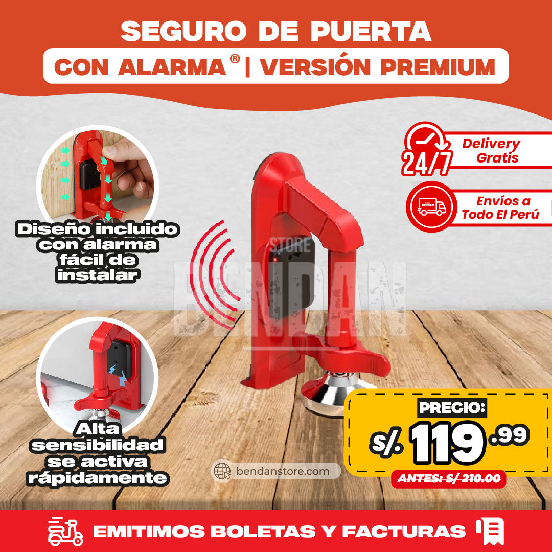 Seguro de Puerta con Alarma ® | Versión Premium
