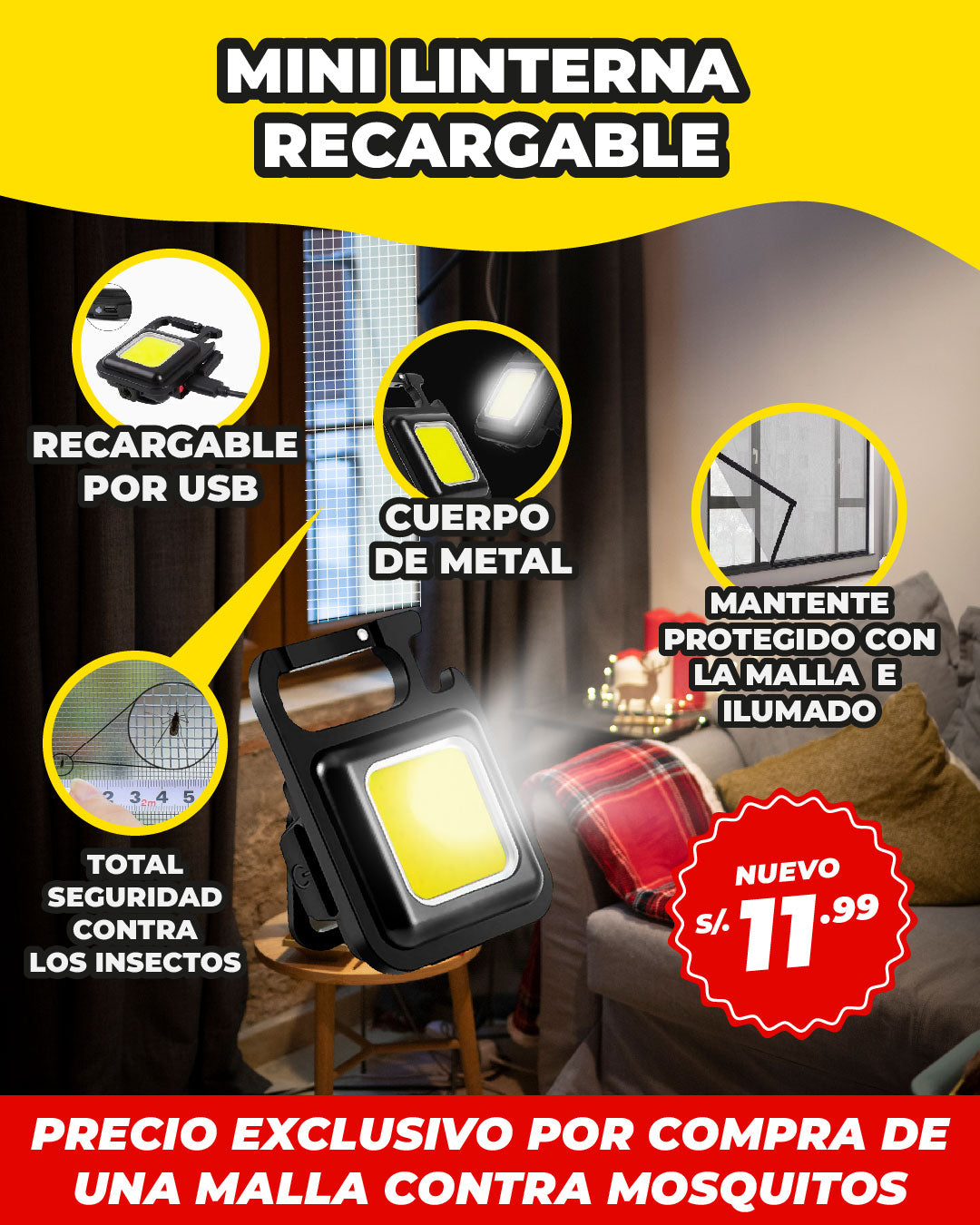 Mini Linterna Recargable