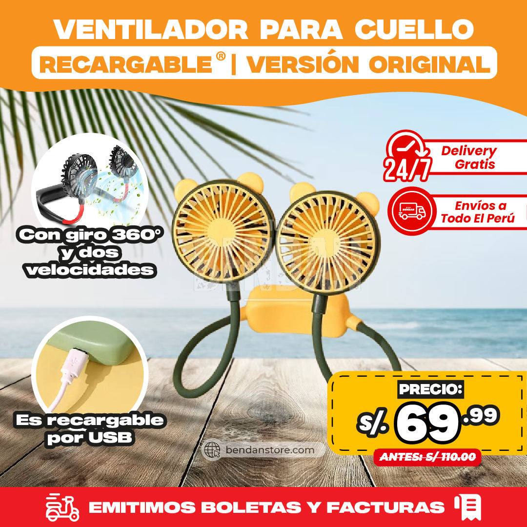 Ventilador para Cuello Portátil Recargable ® | Versión Original