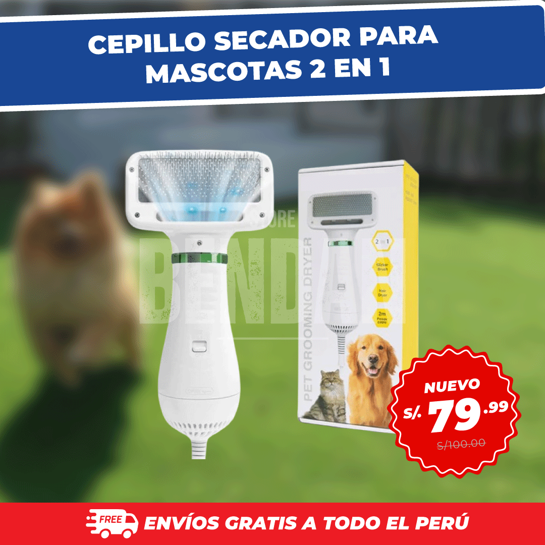 Cepillo Secadora Para Mascotas 2 En 1